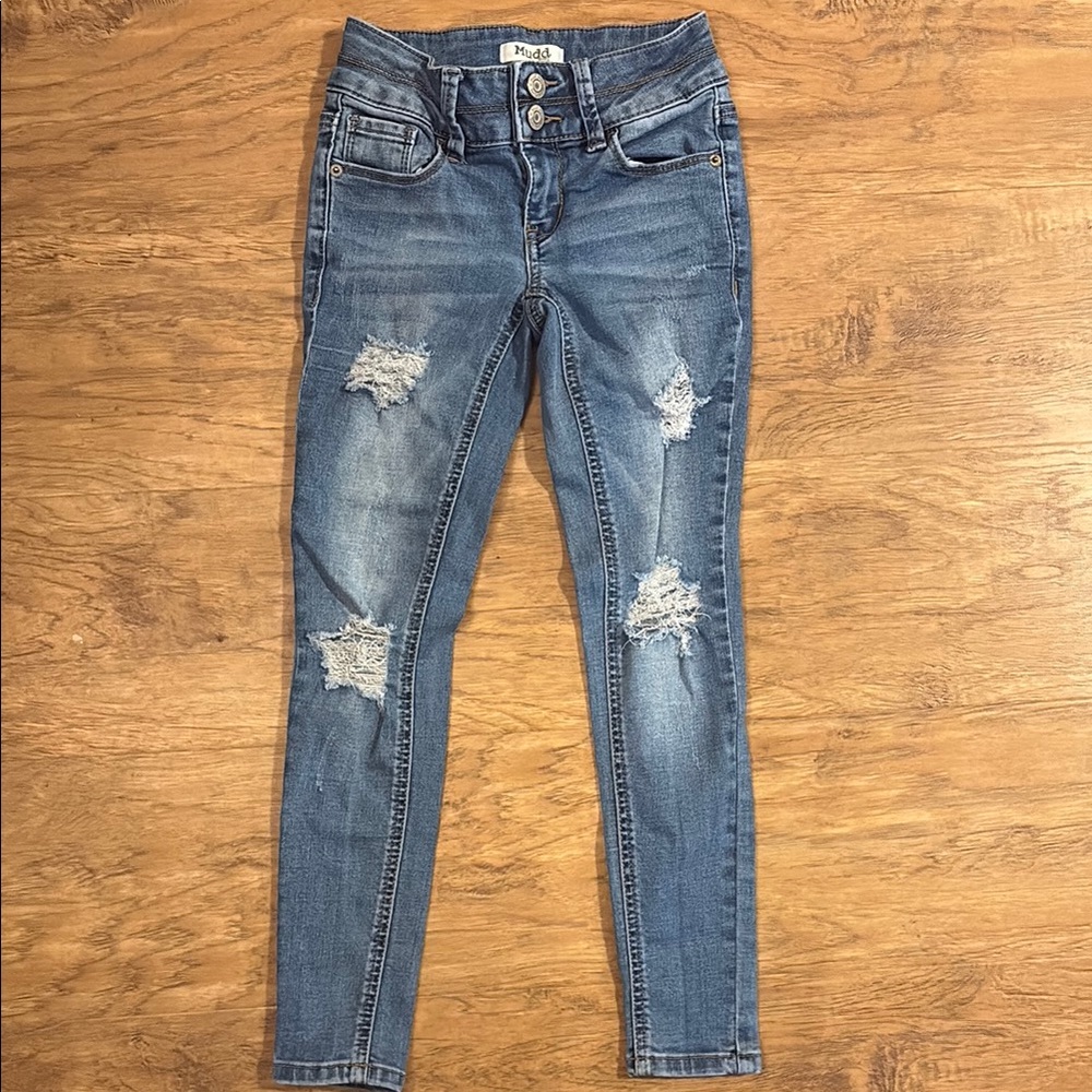 Blue Distressed Women's Jeans